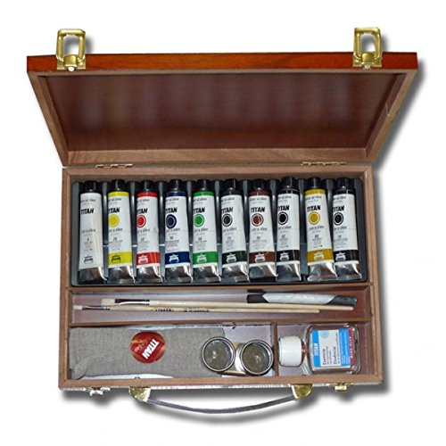 CAJA PINTURAS AL OLEO TITAN 40 ML