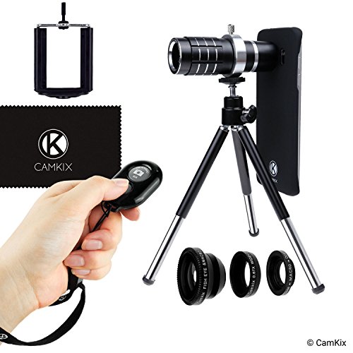 Camera Lens and Shutter Remote Kit compatible with Samsung Galaxy S7 + S7 Edge - Incl. Bluetooth Cam