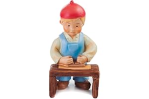 AC - Figura de Carpintero para Belén - Estilo Naïf - Fabricado en Marmolina - Adorno Divertido para Nacimiento, Navidad, decoración Tradicional - 10 cm
