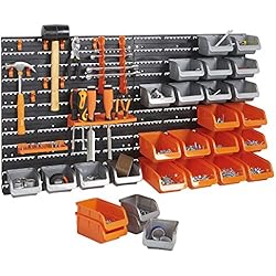 VonHaus Ensemble Casiers de Rangement et Crochets 44pc avec Panneaux Muraux