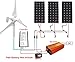 Produktbild ECO-WORTHY 800W Solarmodul & Windgenerator Akku Ladekit für 12 Akkus: 400 W Windgenerator + 3 Solarmodule a 150 W + 1000 W Wechselrichter