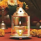 Borosil Akhand Diya (Small, Brass)