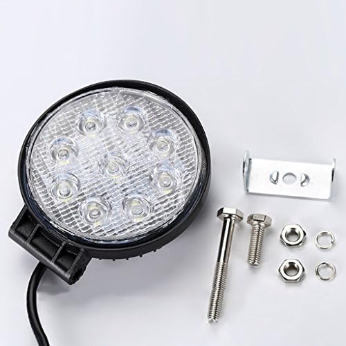 Automotive lighting Off-road Vehicle 27W, LED Work Light, 4 Inch Square Round Headlights. Construction Vehicle Spotlights Forklift Car Inspection Lights (Color : Round)