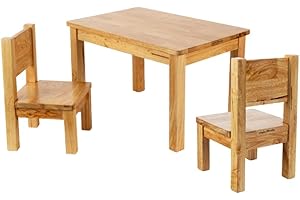 Pioupiou et Merveilles Table et chaise 1-4 ans Ensemble Table et Chaises Enfant Montessori Bois naturel 1-4 ans