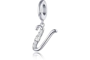 FOREVER QUEEN Charm Breloque Lettre de l'alphabet Argent Sterling 925 Charm Pendant pour Collier de Bracelet