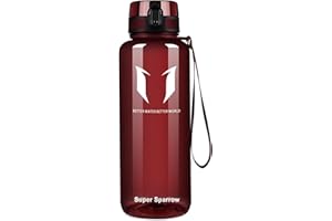 Sportowa butelka wody Super Sparrow - 350 ml / 500 ml / 750 ml / 1l / 1,5 l - Nietoksyczny bez BPA i ekologiczny plastik Tritan Co-poliester - do biegania, siłowni, jogi, na zewnątrz i na kemping