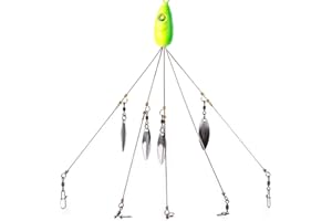 ALOMEJOR Cebo de Grupo de Pesca de Paraguas, Aparejos de Paraguas para Cebo de Natación de Grupo de Pesca de Stripers Bajos