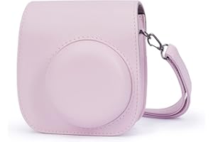 Leebotree Fotocamera istantanea Custodia per Fujifilm Instax Mini 12 / Mini 11 Fotocamera istantanea, Protettiva in Pelle Soft PU con cinturino a spalla e tasca