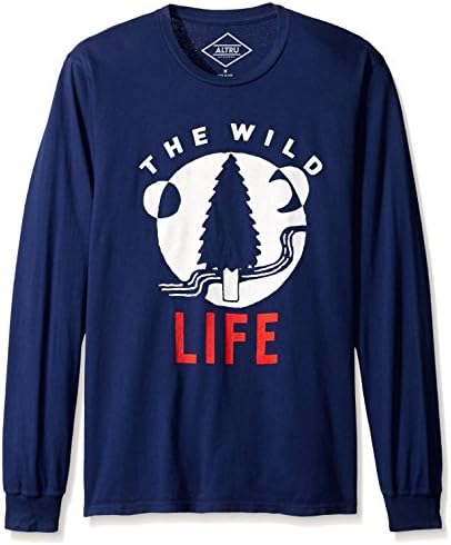 Altru Men's the Wild Life Long Sleeve Tee, Navy, XL