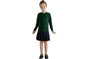 SMILING PINKER Girls Sweater Cardigan Cotton School Uniform Knitted Cardigans for Kids