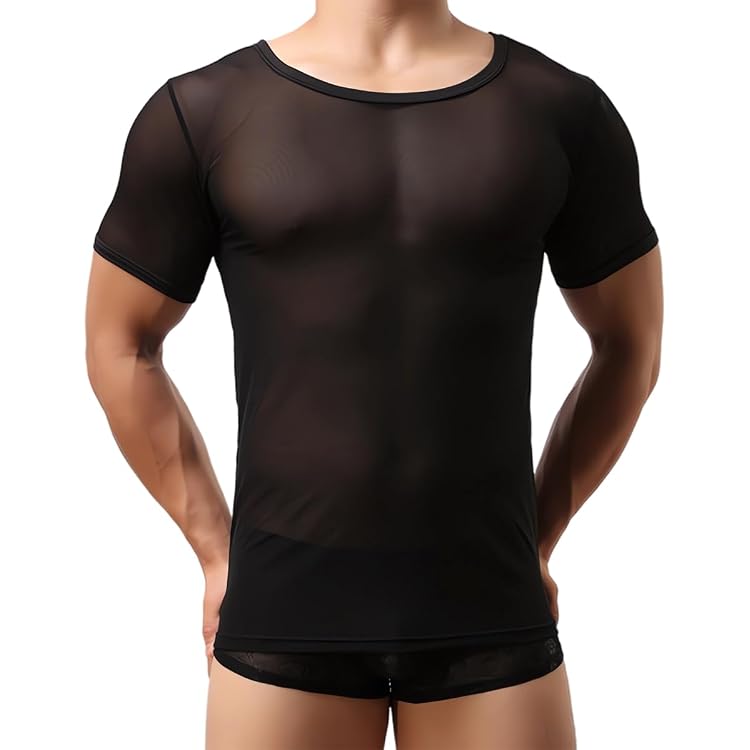 Débardeur Homme Maille Transparente - Sport & Clubwear - Nylon élasthanne - Sexy & Respirant