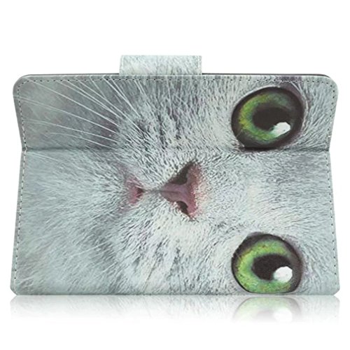 SZHTSWU Universal 7 Zoll Kunstleder Tablette Hülle, Magnetverschluss Farbmalerei Serie PU Leder Tasche Schutzhülle Flip Case Ledertasche mit Standfunktion für Alle 7″ Zoll (Bildschirmgröße 6,5 Zoll – 7 Zoll) Tablet-PC, iPad -z.B. Apple, Samsung, Huawei, Sony, Acer, Asus, Lenovo, Amazon (Weiß Katze-05) - 6