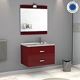 meuble vasque rouge
