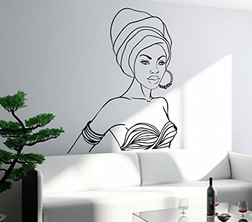 Wall Stickers Vinyl Decal Beautiful Black African Girl Woman Teen Female Decor