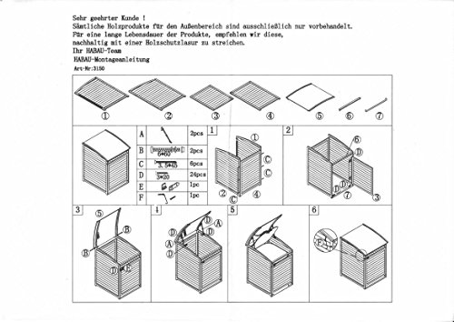 Habau Mülltonnenverkleidung Mülltonnenbox 120, Gelb, 65 x 75 x 115 cm - 6
