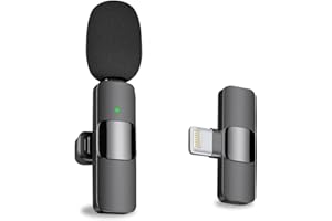 DM-Digital micrófono Lavalier inalámbrico para iPhone iPad, micrófono de Clip, para entrevistas, Youtube, Facebook Live, podcasts, TikTok, transmisión en Vivo