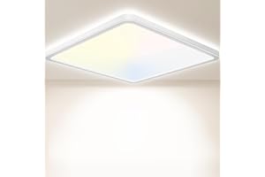 Seruno X LED Deckenleuchte 24W 6000K/4000K/3000K, 3200LM IP54 Ultra Dünn Deckenlampe, Flach Quadrat Modern Badezimmer Lampe Küchenlampe für Flur Schlafzimmer Balkon Wohnzimmer Büro Küche Keller Ø29CM