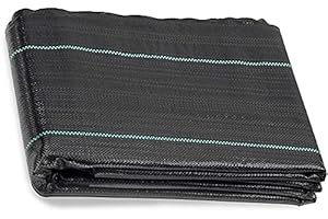 YAWAHOME Weed Membrane 1x10M, Weed Control Fabric,Ground cover Membrane, UV stabilised Weed Barrier Fabric. Ideal for use in Patios, Garden, Flower beds, Landscaping - weed suppressant membrane