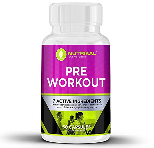 Preisvergleich Produktbild Nutrikal Pre Workout Premium Blend Nahrungsergänzung - Für explosive Power und erhöhte Ausdauer- mit Tri-Creatin Malat, L-Tyrosin, AAKG, L-Taurin, Citrullin Malat, Rote-Bete-Extrakt- 60 Kapseln