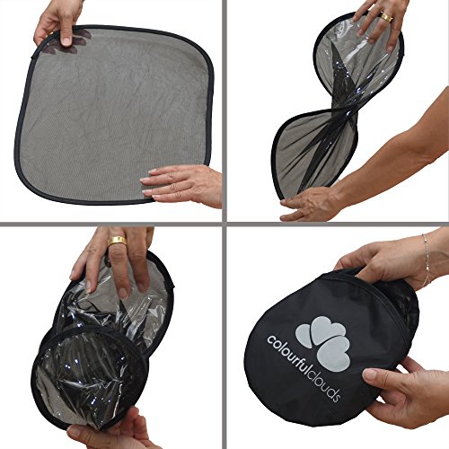 Auto-Sonnenschutz für Babys und Kinder von colourful clouds, selbsthaftende Sonnenblenden mit UV-Schutz, Sonnenblenden in handlicher Aufbewahrungstasche (2 Stück) - 2