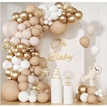 Kit D'Arche De Ballons 116 Pièces Blanc Et Or - Décoration Anniversaire, Mariage, Prénatale COLANANA Kit Ballons Anniversaire