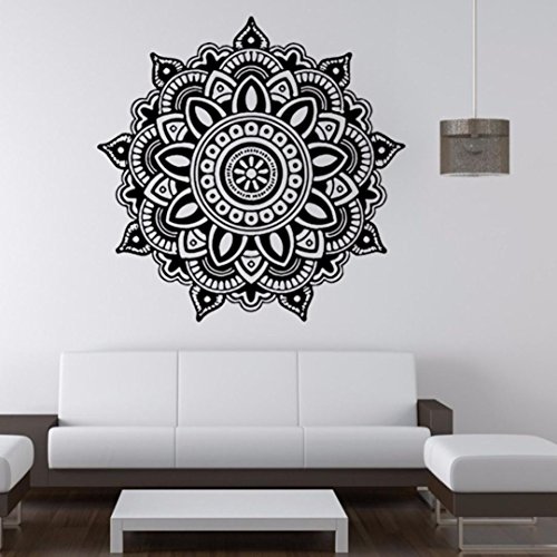 Longra Wohnaccessoires & Deko Mandala Flower indischen Schlafzimmer Wand Aufkleber Kunst Aufkleber Wandbild Home Vinyl Familie Wandaufkleber Wandtattoo - 4