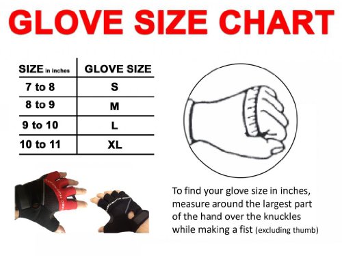 Mammoth XT Fingerlose Gel Gepolsterte / Stoßdämpf Technologie Handschuhe – Gewichtheben / Radfahren / Rudern / Training Fäustlinge - 6