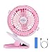 Produktbild DUTISON Mini USB Clip Ventilator 3 Geschwindigkeitsmodi 360 Grad Drehung für Kinderwagen Auto Büro Laptop Outdoor Camping (Rosa)