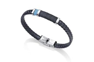 VICEROY FASHION Pulsera Caballero. Acero. Piel Trenzada.