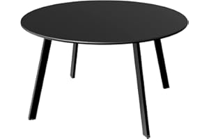 Grand patio Tavolino da caffè rotondo per esterni, 70 x 70 cm, leggero, per giardino, terrazza, soggiorno, ufficio, esterno, interno, balcone, nero