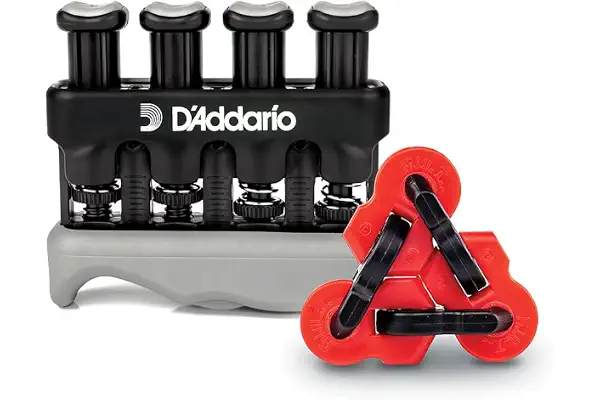 Varigrip Hand Grip Strength Trainer de D'Addario para guitarristas con altura y tensión personalizables con ejercitador de mano FiddiLink