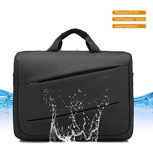 CoolBELL 17,3 Zoll Laptop Messenger Bag multifunktional Aktentasche mehrfachfach Handtasche mit Schultergurt für Macbook / Acer / HP / Dell Alienware / Lenovo / Herren / Damen,Schwarz - 2