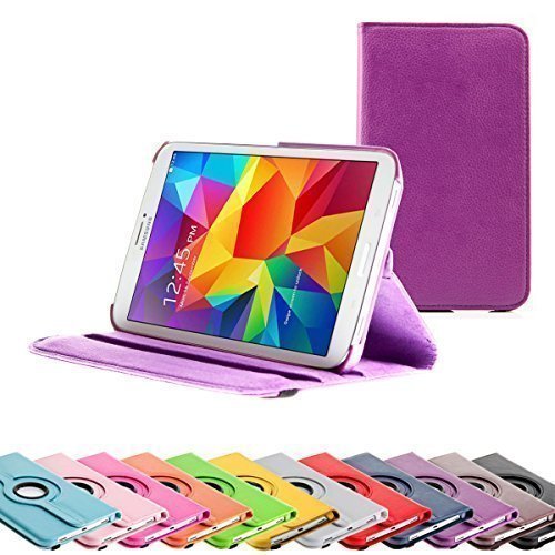 SVS-Trade 360° Tab4 8.0 Standtasche für SAMSUNG GALAXY TAB 4 8.0 T330 / T331 / T335 Hülle Schutz Etui Tasche Cover (Lila)