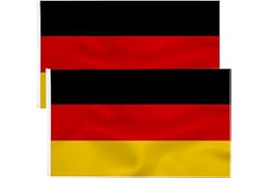 TCTOHZNG 2pack Germany Flag Deutschland Fahne 90 x 150 cm- Deutsche Flagge Polyester leuchtenden Farben mit Messing-Ösen