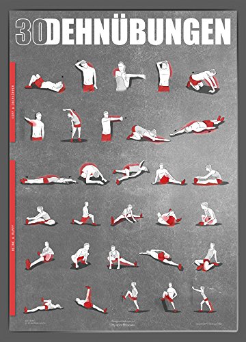 Dehnübungen Poster DIN A1 – Anleitung zum Stretching und Dehnen für dein Workout – Trainingsplaner für zu Hause - 2