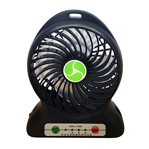 Mini Ventilator tragbar mit LED-Licht und wiederaufladbaren 3,7 V 18650 Li-Ionen-Akku