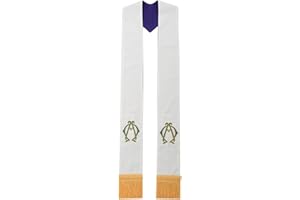 BLESSUME Eglise Réversible Étole avec Agneau de Dieu Broderie