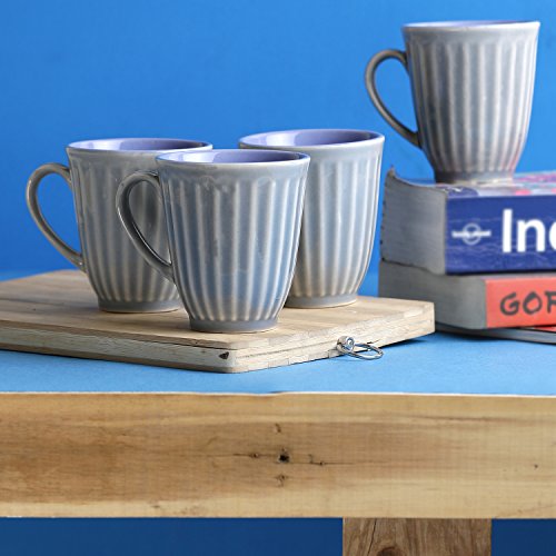 Miah Décor Handcrafted Ceramic Mug Set-Pack of 2| Grey & Blue| 4.5" x 4.5"; 300ml | Microwave, Freezer & Dishwasher Safe| Stoneware Mugs Cup Sets for Coffee & Tea |MD-126-MFN