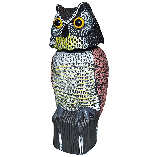 whjy Köder Eule Garten Ornament Vogelscheuche Realistische mit drehbarem Kopf Schutz