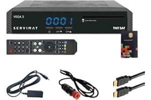 Pack SERVIMAT Récepteur Satellite Full HD + Carte TNTSAT V6 + Câble HDMI + Câble 12V + Déport IR