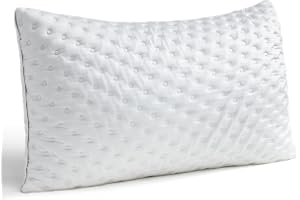 BedStory strimlad minnesskum kudde 1-pack, 50 x 75 cm | Kylande andningsbart tvättbart avtagbart lock, hybrid mikrofiberfylln