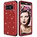 Produktbild Hybrid Stoßfest Schutzhülle für Samsung Galaxy Note 8, Aearl 3 in 1 Trefferfarbe Bling Glänzend Glitzer PC Schwer 360 Grad Voll Schutz Full Body Case Handy-Tasche Schale Handy-Hülle für Samsung Galaxy Note 8 - Rot & Rot