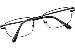 JoXiGo Lunettes de Lecture Homme Femme Monture Métalliques Lens Transparentes + Sangle de Lunettes