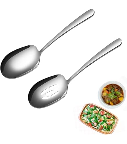 2 Cucchiai Da Buffet Acciaio Inox - Grandi E Quadrati Per Ristorante E Casa