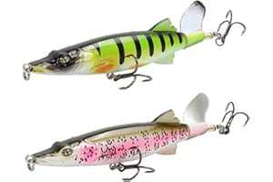Ulalaza Fishing Lures Life-Like Swimbait with 3D Eyes & Strong Treble Hooks Fishing Hard Baits