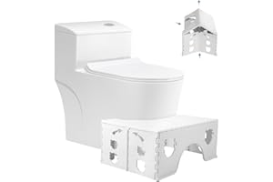 SUQURTOM Foldable Toilet Stool, 7 Inch Ergonomic Bathroom Step Stool for Adults with Non-Slip Base, Space Saving Design, Healthy Squatting Position, Compact Toilet Squat stool