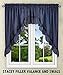 Ellis Curtain Stacey Tailored Tier Pair Curtains, 56" x 36", Navy