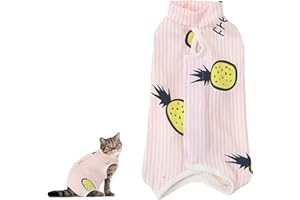 BQRKOTM 1 Pezzo Tutina professionale per gatti per ferite addominali o malattie della pelle, tuta per il recupero dalla chirurgia del gattino, alternativa per gatti dopo l'intervento (taglia S)
