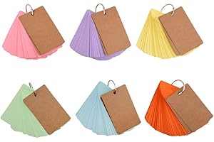 ewtshop® 6 x 50 fogli, 6 colori pastello, 9 x 5,5 cm, cartoncini per appunti, memo