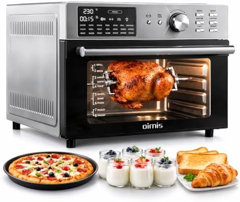 Friggitrice ad aria calda XXL 1800W, fornetto elettrico con ventilazione, forno elettrico per pizza 21 in 1 con timer, Dual Cook, friggitrice ad aria, grigliatura e cottura al forno